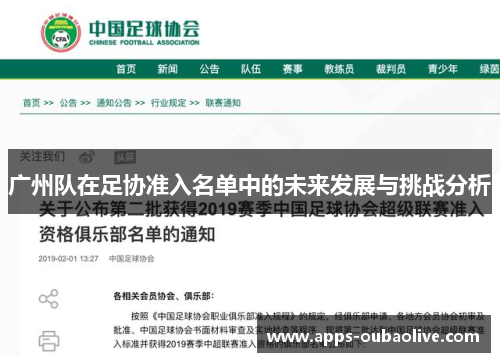 广州队在足协准入名单中的未来发展与挑战分析